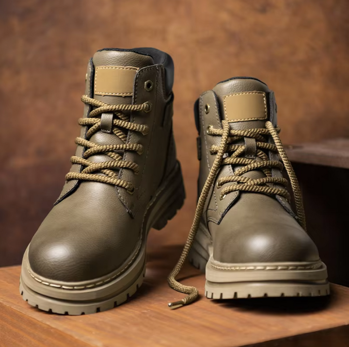 Men’s Durable Genuine Leather Ankle Work Boots