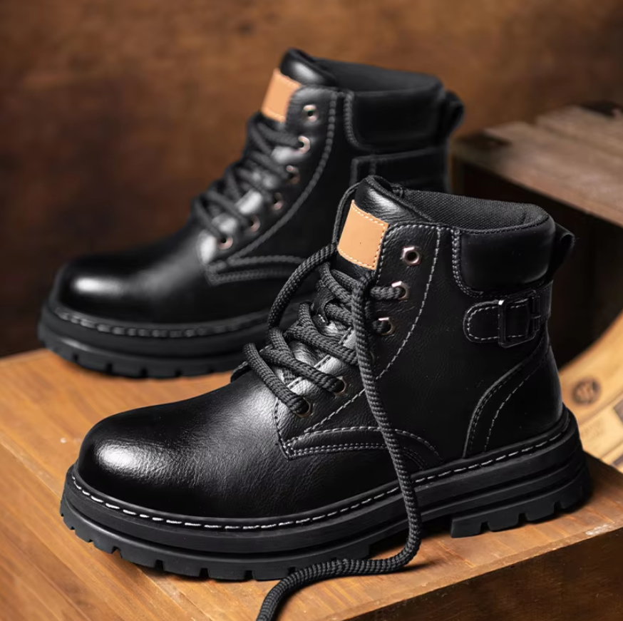 Men’s Durable Genuine Leather Ankle Work Boots