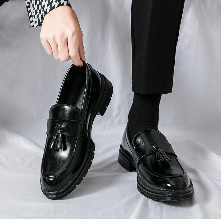 Men's Genuine Leather Tassel Dress Loafers