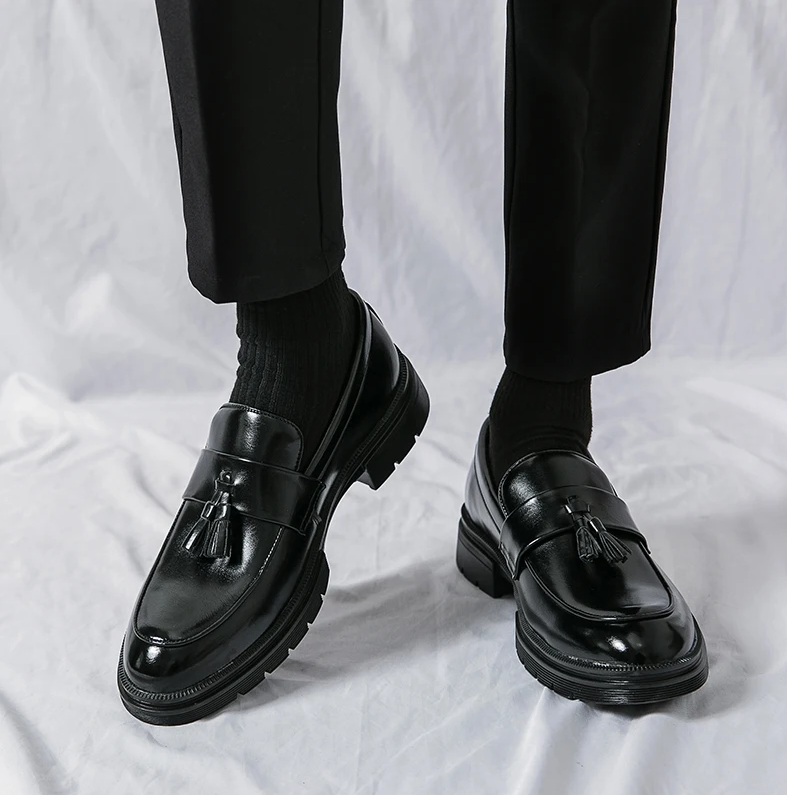 Men's Genuine Leather Tassel Dress Loafers