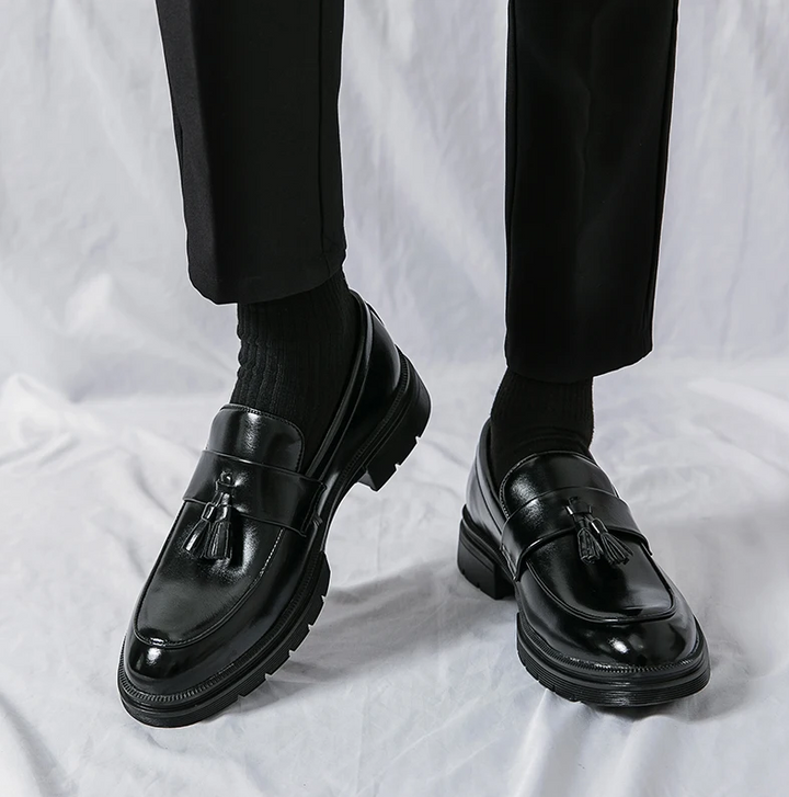 Men's Genuine Leather Tassel Dress Loafers