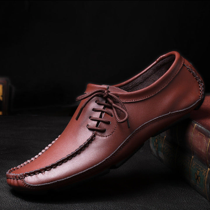Men's Leather Moccasin Lace-Up Loafers