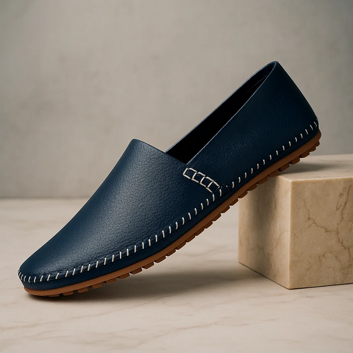 Men’s Genuine Leather Hand-Stitched Slip-On Loafers