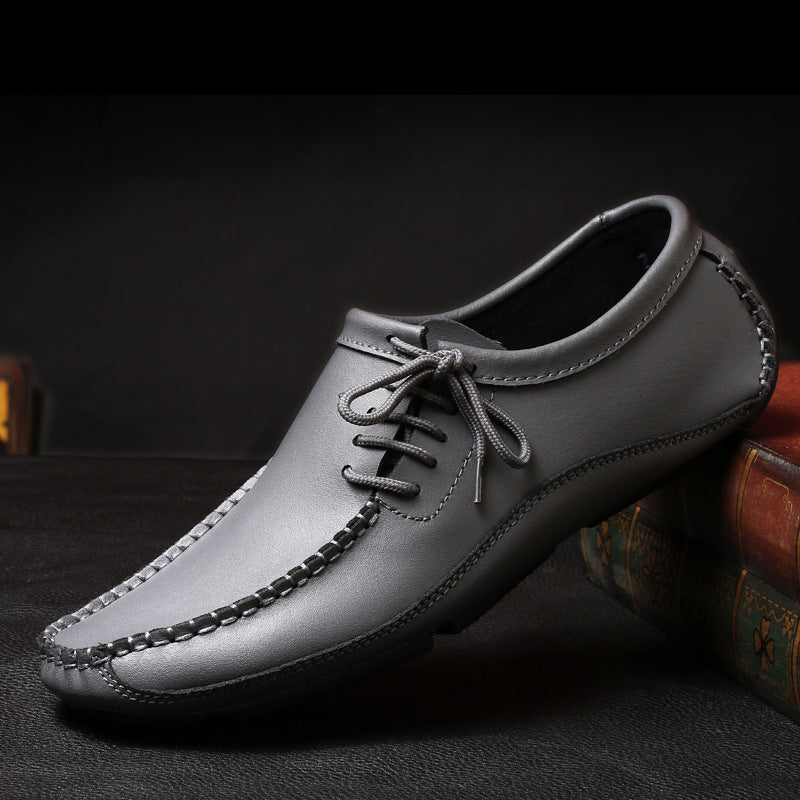 Men's Leather Moccasin Lace-Up Loafers