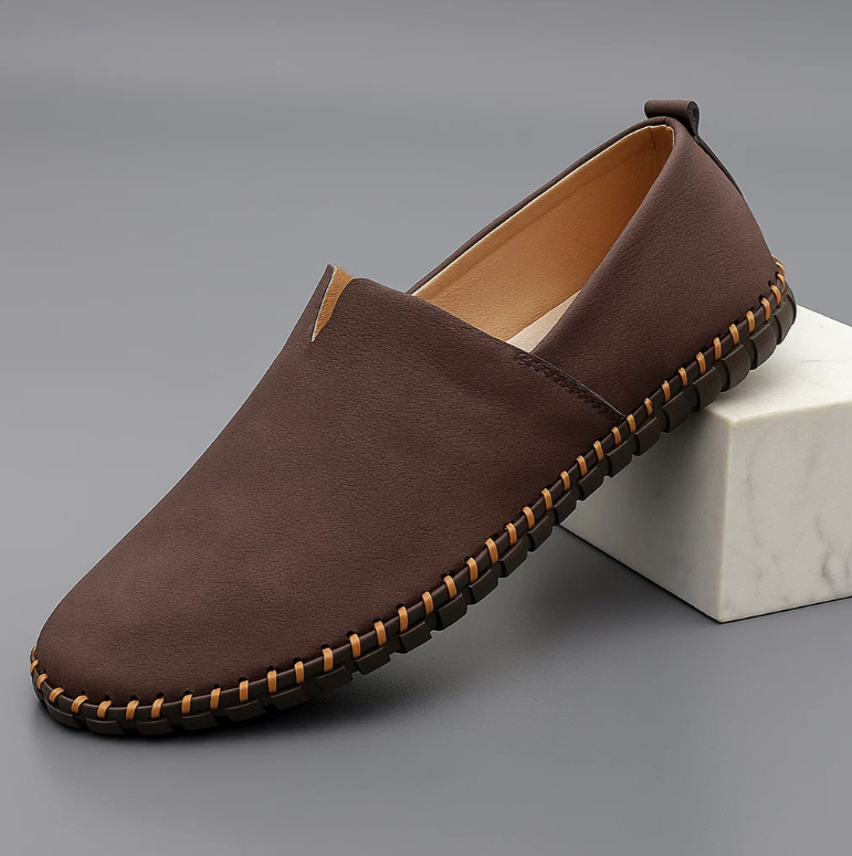 Men's Slip-On Leather Comfort Hand-Stitched Loafers