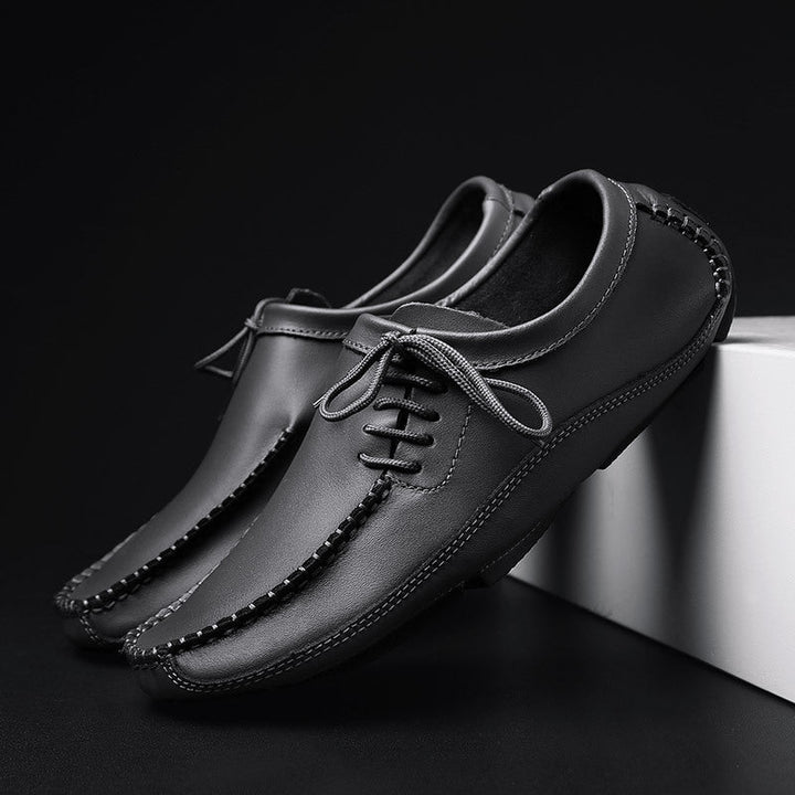 Men's Leather Moccasin Lace-Up Loafers