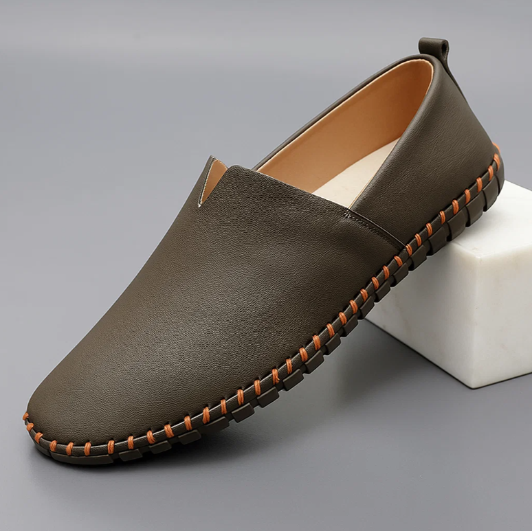 Men's Slip-On Leather Comfort Hand-Stitched Loafers