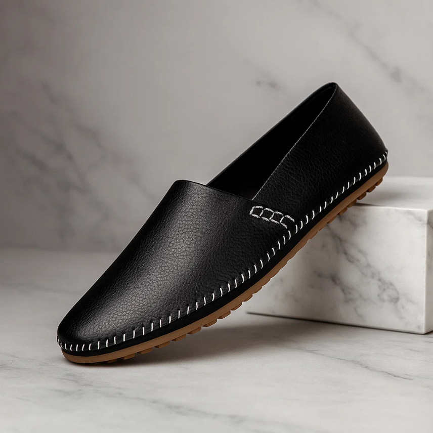 Men’s Genuine Leather Hand-Stitched Slip-On Loafers