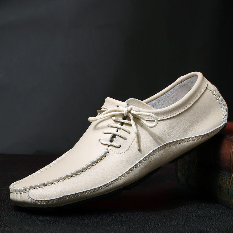 Men's Leather Moccasin Lace-Up Loafers