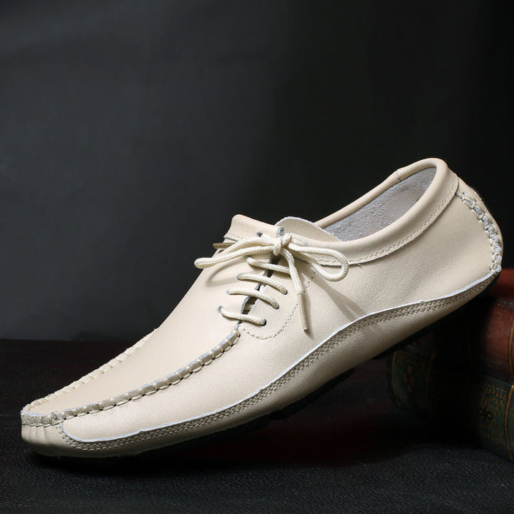 Men's Leather Moccasin Lace-Up Loafers
