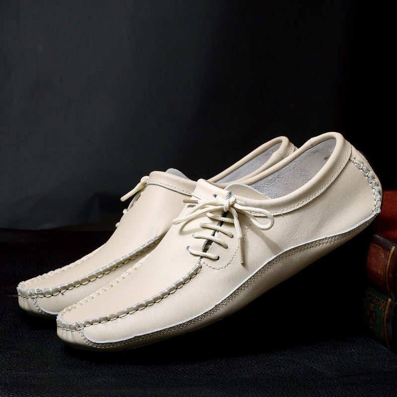 Men's Leather Moccasin Lace-Up Loafers