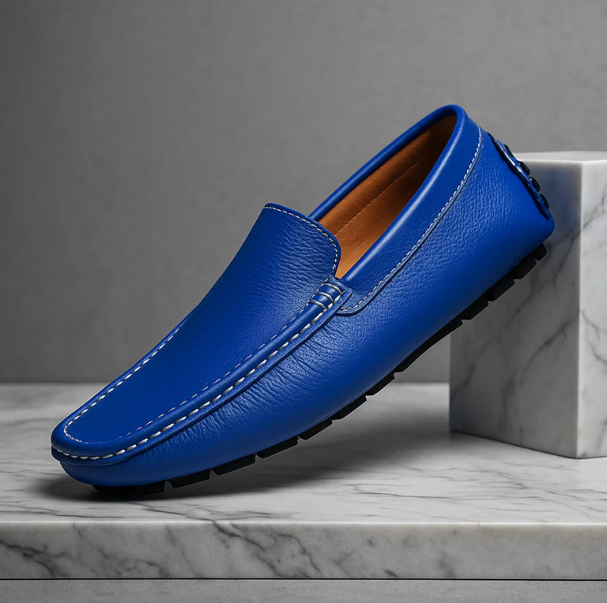 Men's Genuine Leather Cushioned Slip-On Loafers