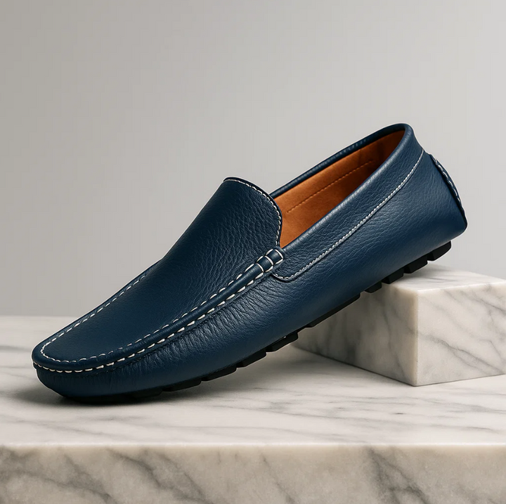 Men's Genuine Leather Cushioned Slip-On Loafers