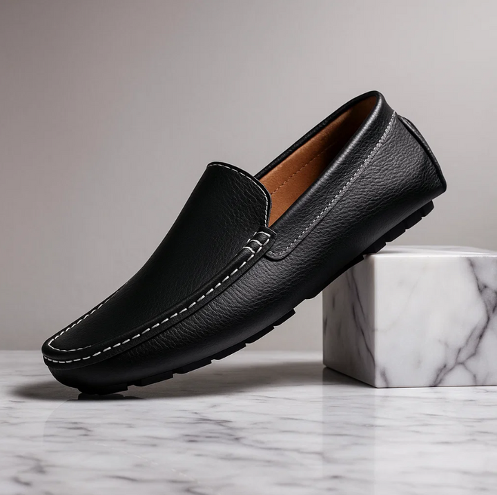 Men's Genuine Leather Cushioned Slip-On Loafers