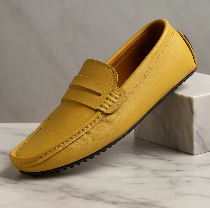 Men’s Leather Penny Loafers | Classic Slip-On Driving Shoes