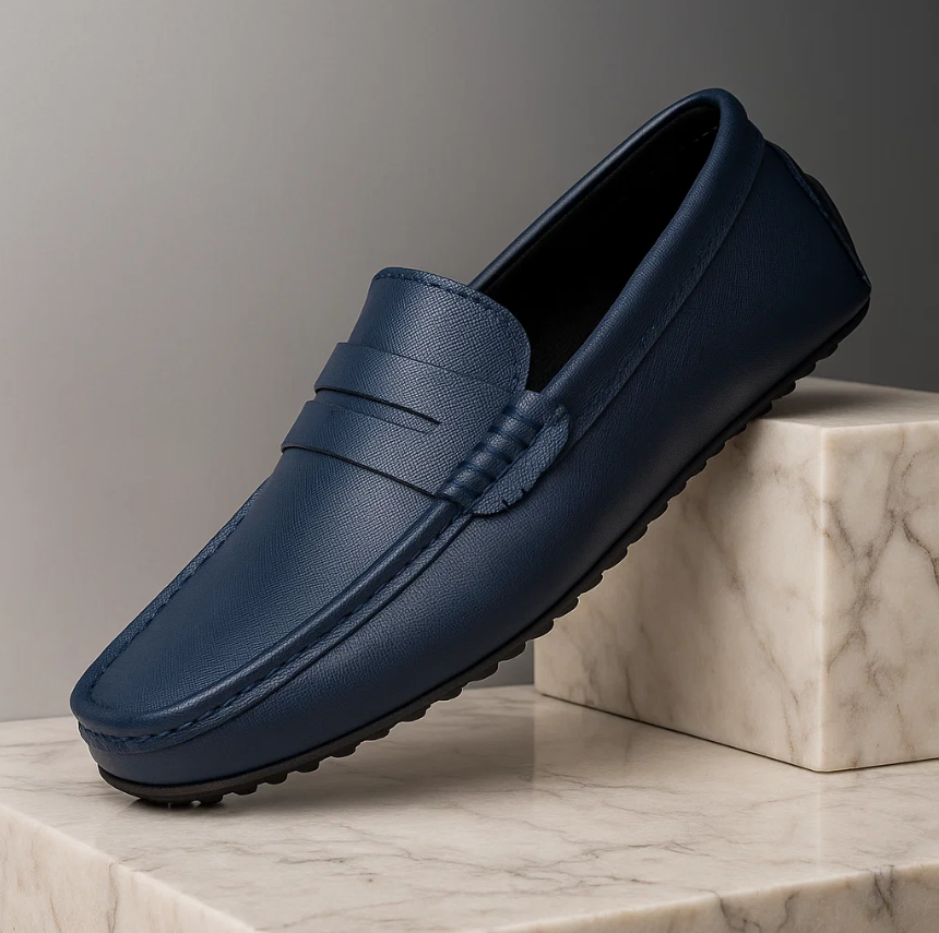 Men’s Leather Penny Loafers | Classic Slip-On Driving Shoes