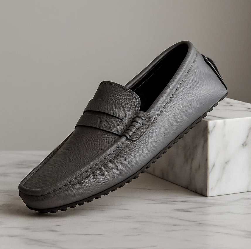 Men’s Leather Penny Loafers | Classic Slip-On Driving Shoes
