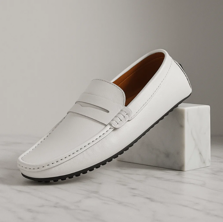 Men’s Leather Penny Loafers | Classic Slip-On Driving Shoes