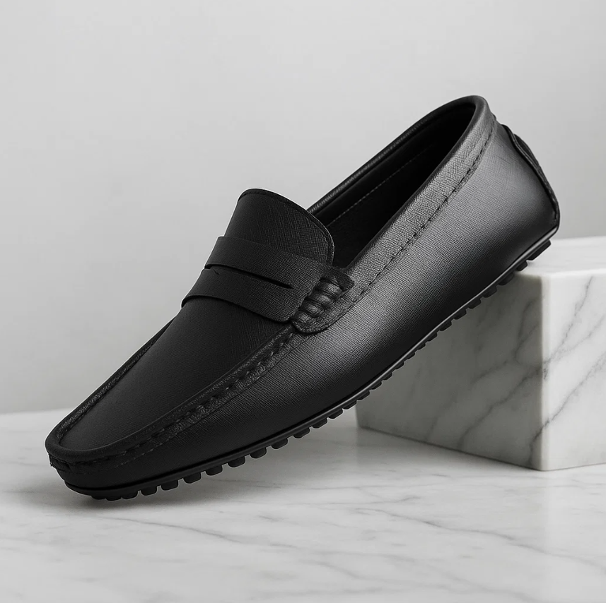 Men’s Leather Penny Loafers | Classic Slip-On Driving Shoes