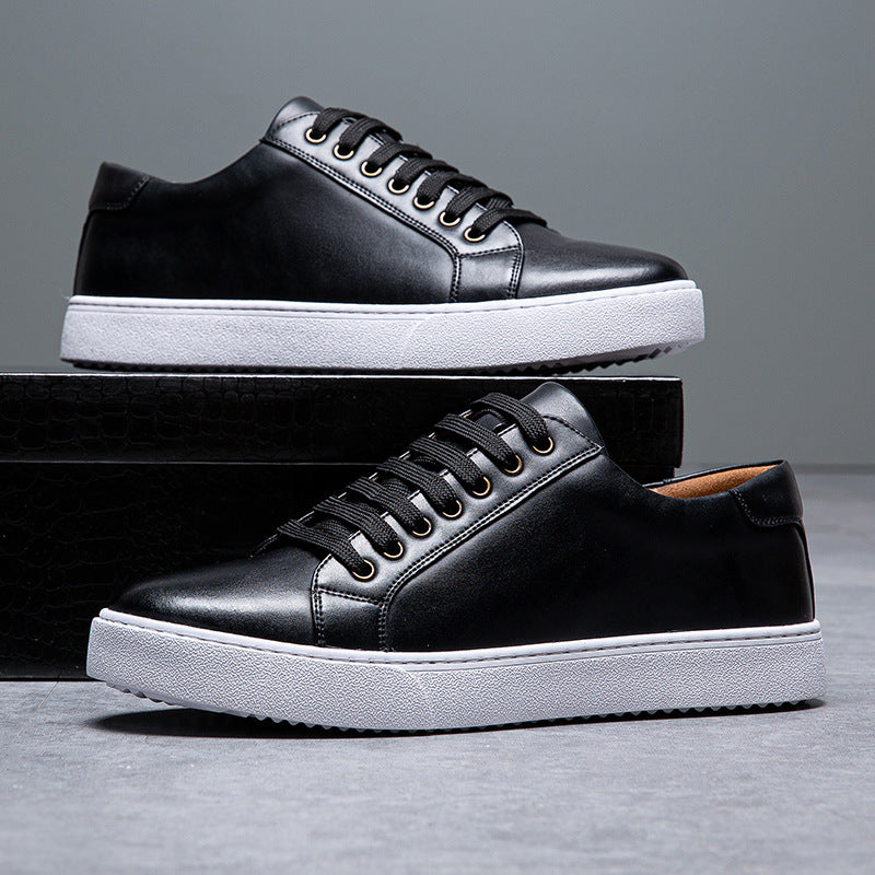 Men's Genuine Leather Casual Low Top Comfort Sneakers