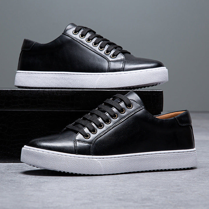Men's Genuine Leather Casual Low Top Comfort Sneakers