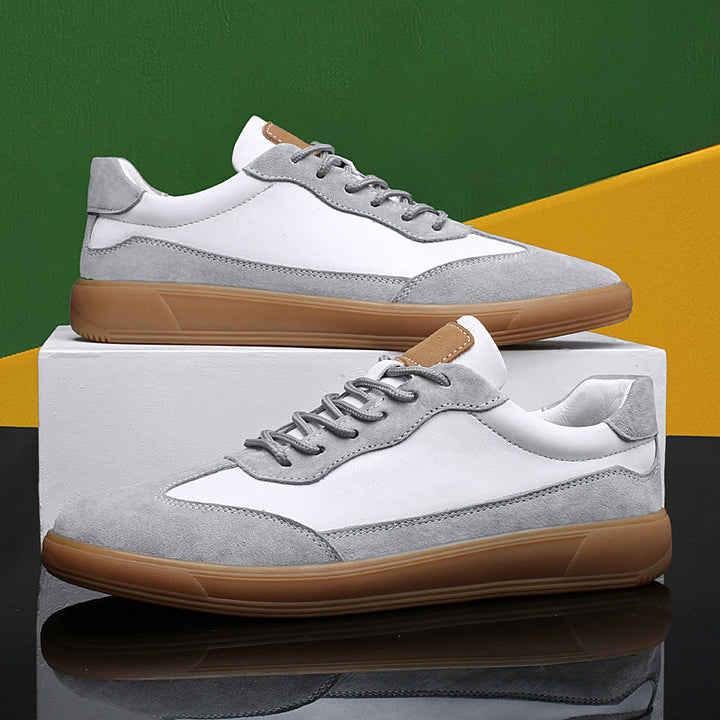 Men’s Low-Top Leather Sneakers With Gum Sole