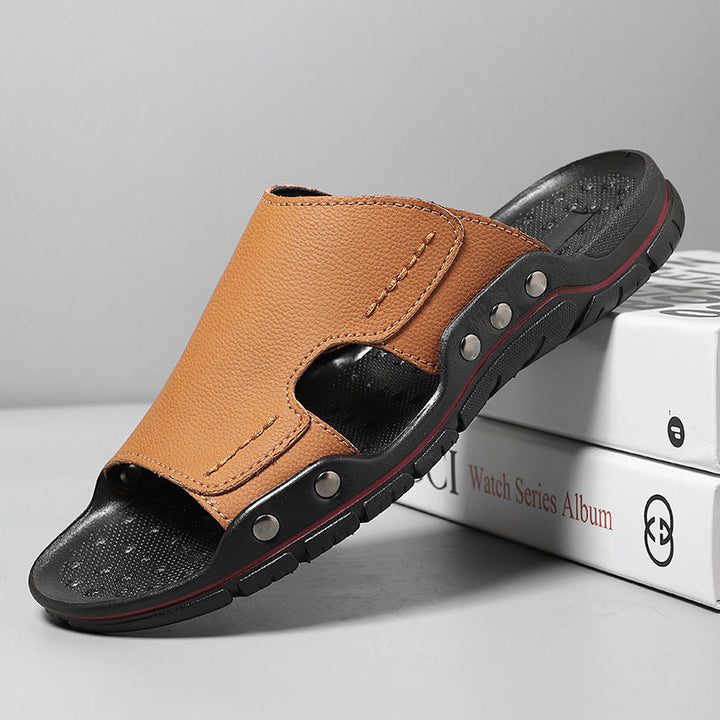 Men's Leather Slip-On Comfortable Sandals