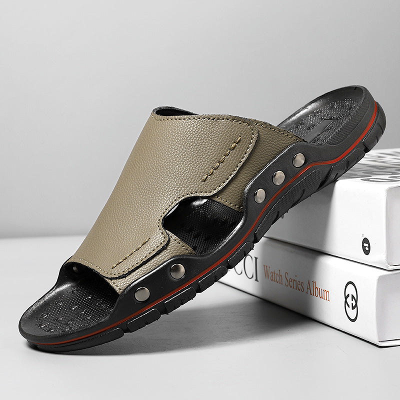 Men's Leather Slip-On Comfortable Sandals