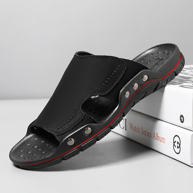 Men's Leather Slip-On Comfortable Sandals