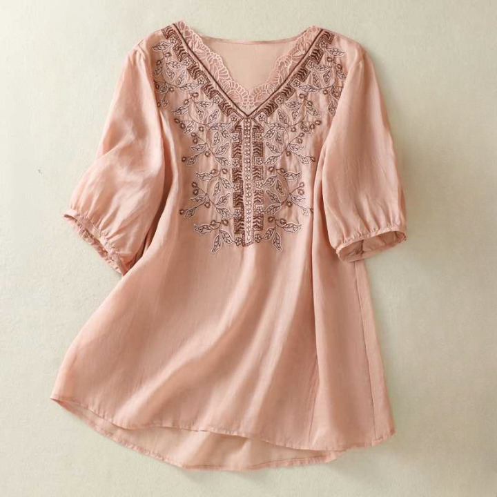 Women's Embroidered Linen Breathable Blouse