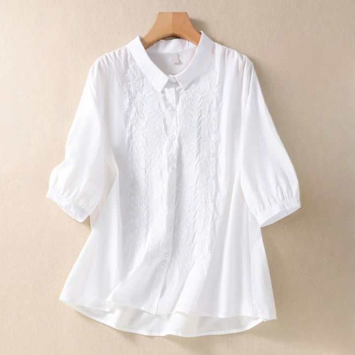 Women's Linen Embroidered Lightweight Blouse