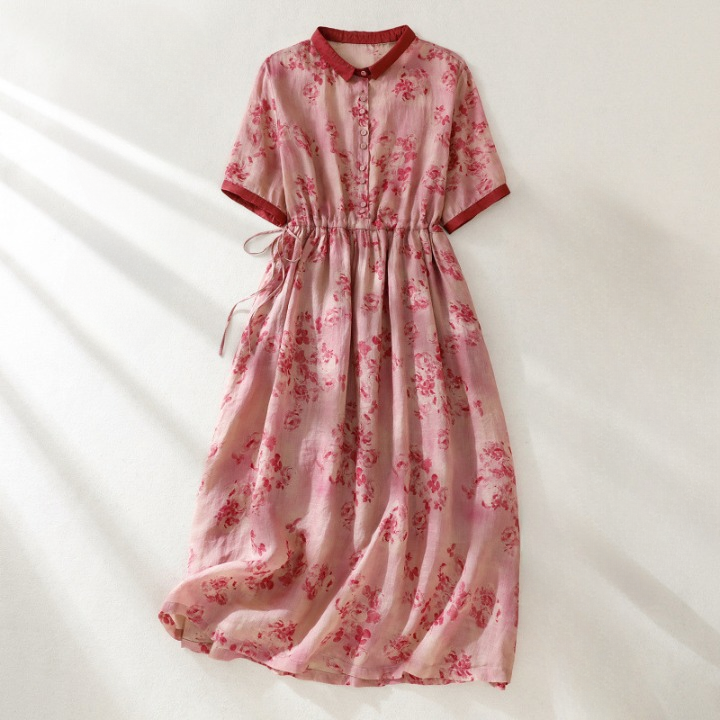 Women’s Floral Linen Midi Dress