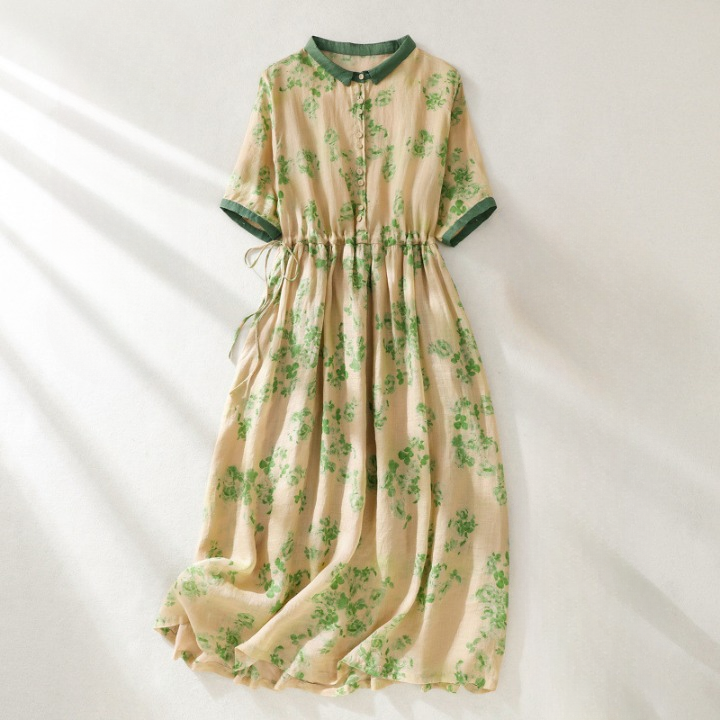 Women’s Floral Linen Midi Dress