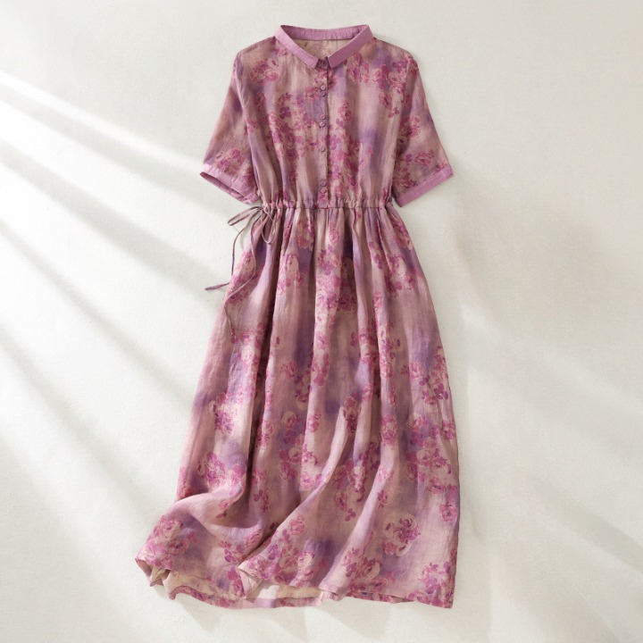 Women’s Floral Linen Midi Dress