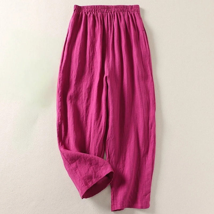 Women's Lightweight Linen Wide-Leg Pants