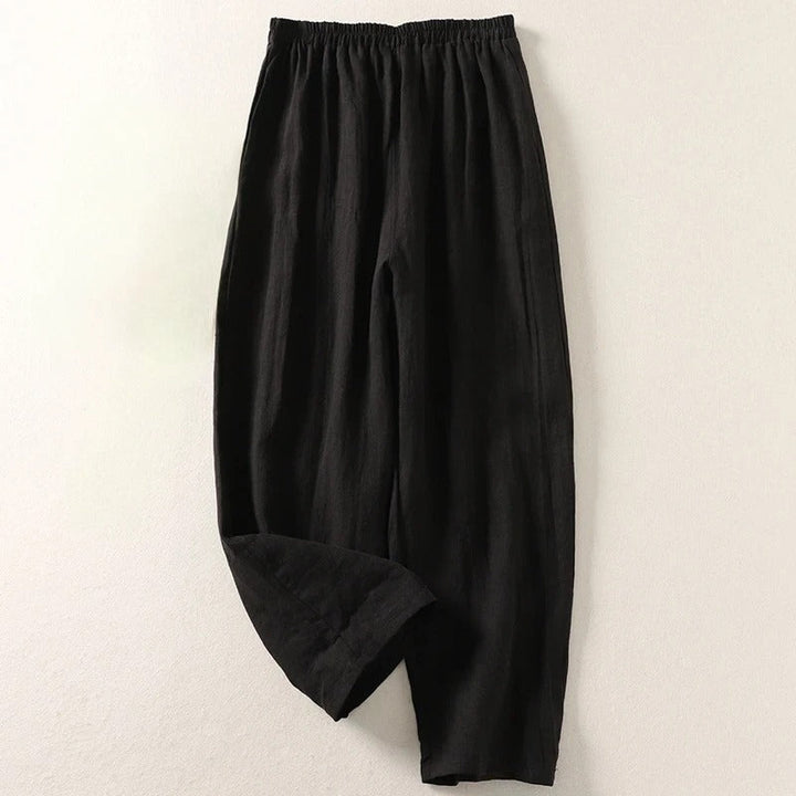 Women's Lightweight Linen Wide-Leg Pants