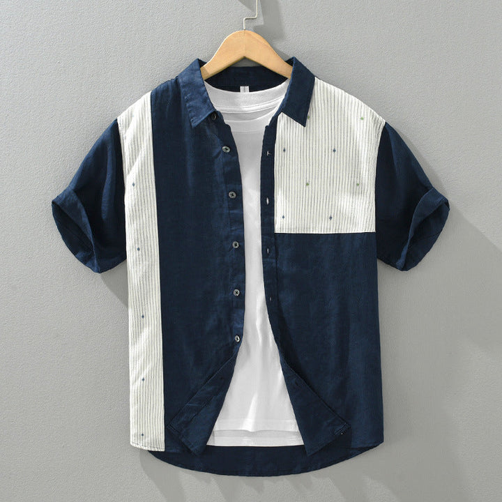 Men's Linen Patchwork Breathable Shirt