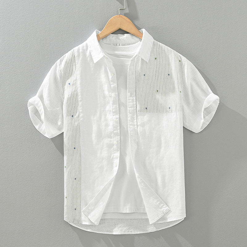Men's Linen Patchwork Breathable Shirt