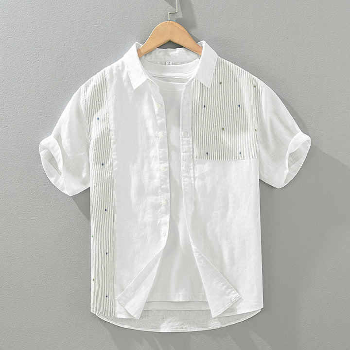 Men's Linen Patchwork Breathable Shirt