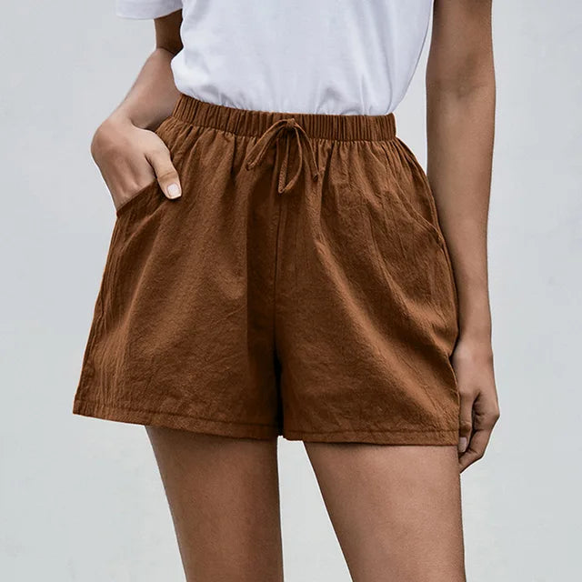 Women's Linen Lightweight Drawstring Shorts