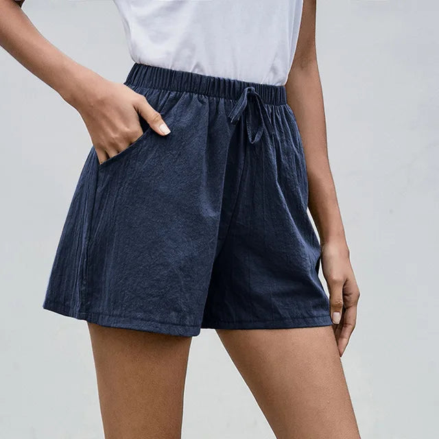 Women's Linen Lightweight Drawstring Shorts