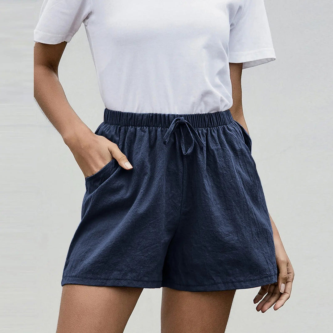 Women's Linen Lightweight Drawstring Shorts
