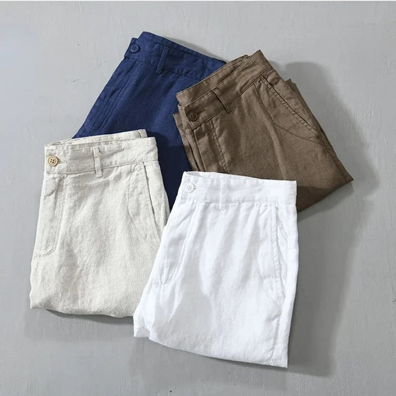 Men’s Lightweight Tailored Summer Linen Shorts – Breathable Relaxed-Fit