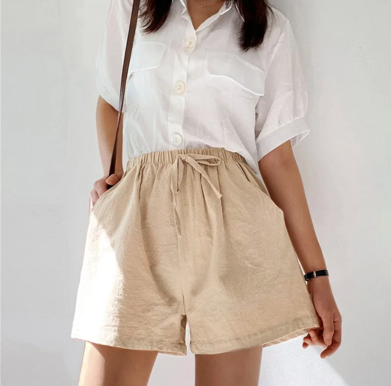 Women's Linen Lightweight Drawstring Shorts