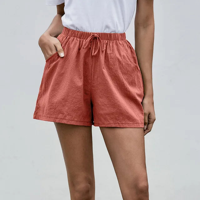 Women's Linen Lightweight Drawstring Shorts