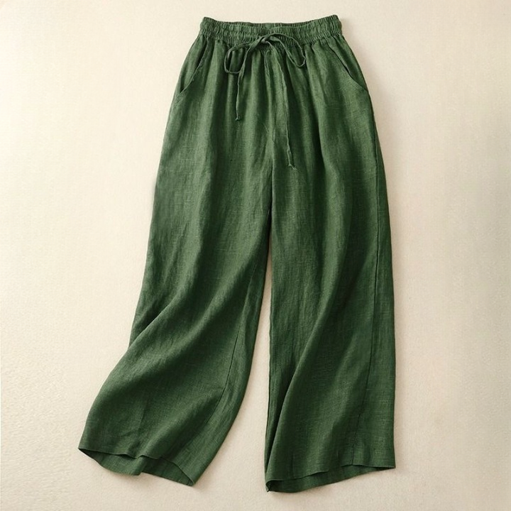 Women's Linen Wide-Leg Lightweight Pants