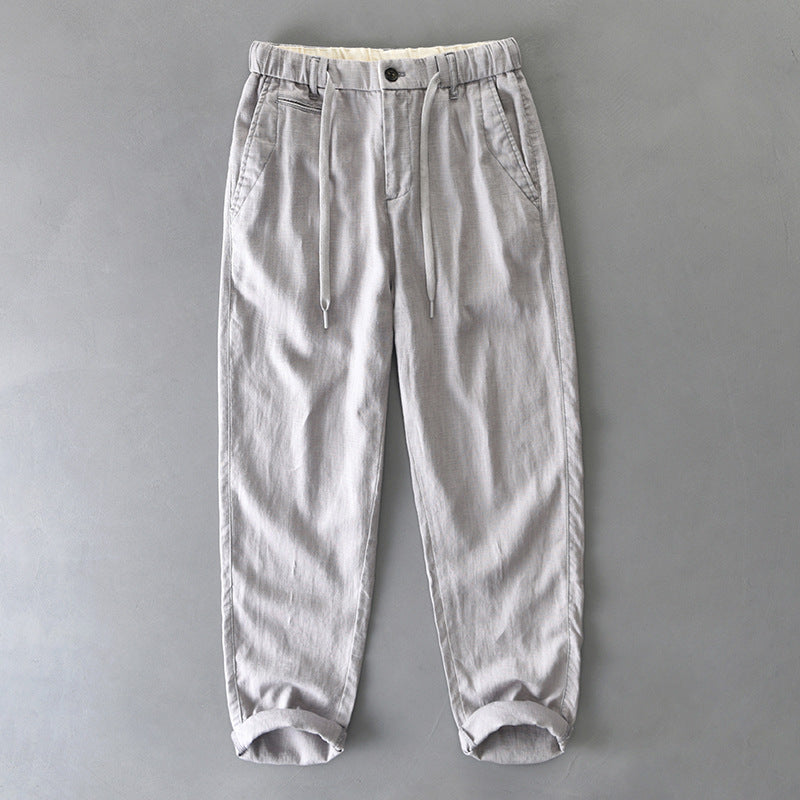 Men's Linen Cotton Drawstring Pants