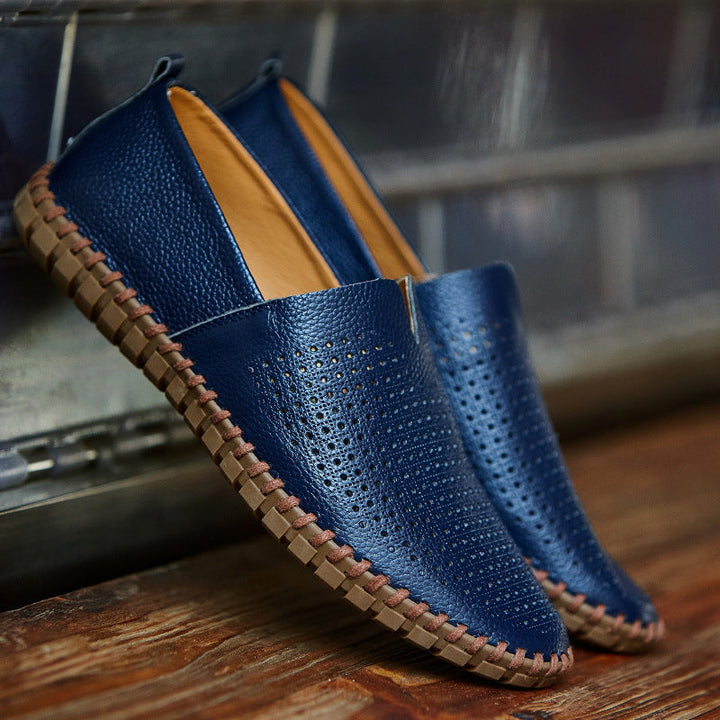 Men's Leather Slip-On Breathable Driving Loafers