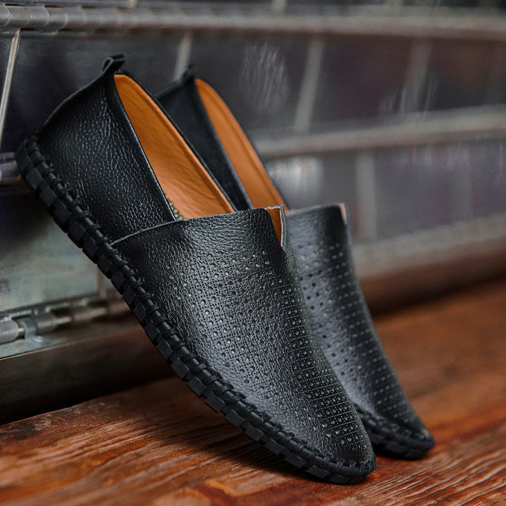 Men's Leather Slip-On Breathable Driving Loafers