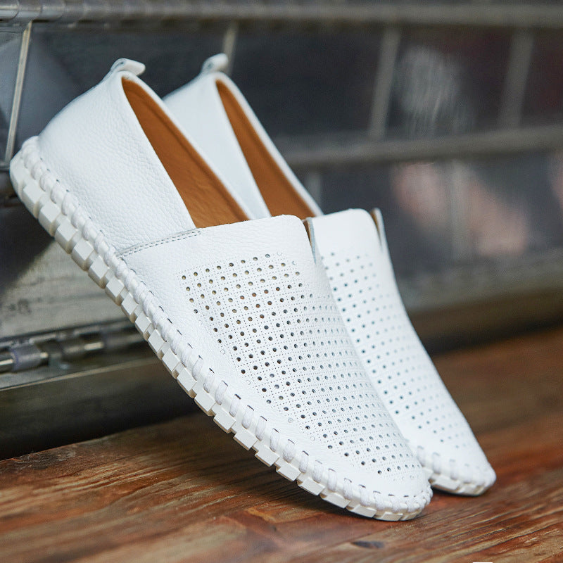 Men's Leather Slip-On Breathable Driving Loafers